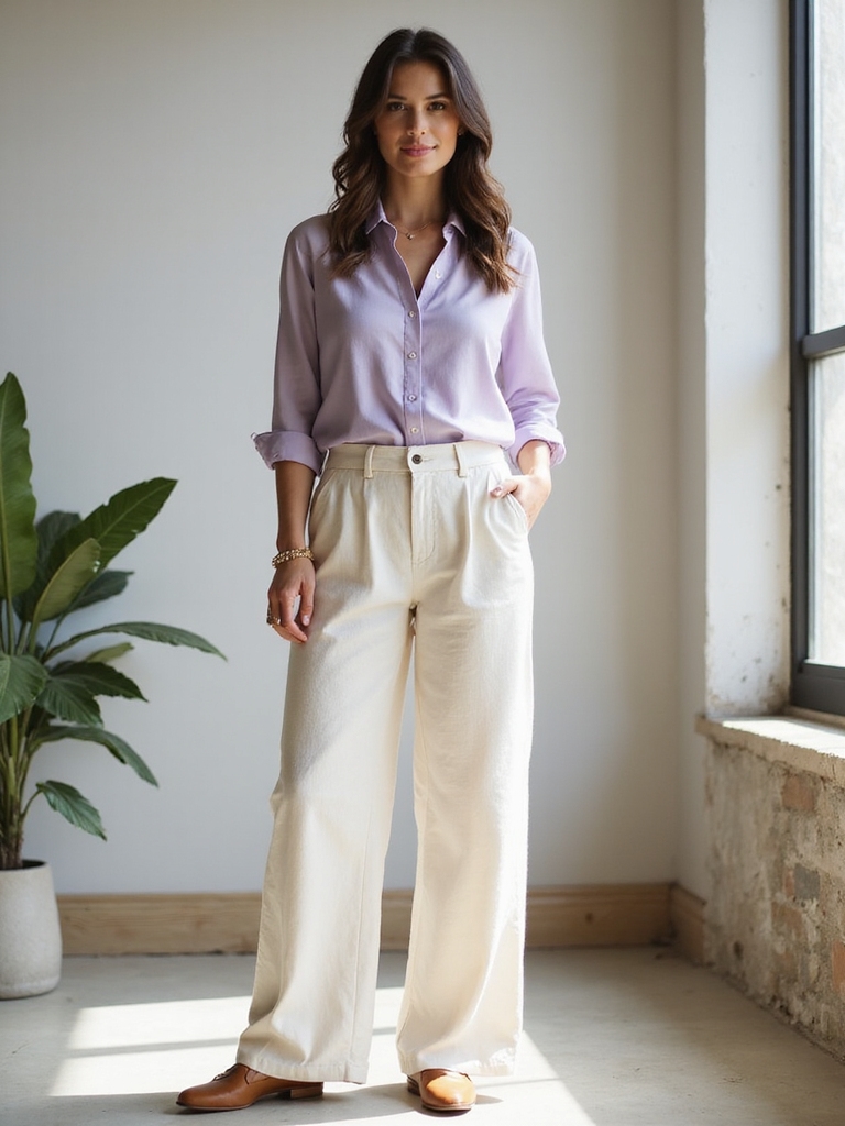 wide leg pants office styling