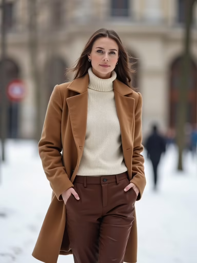 elegant brown pants winter hero