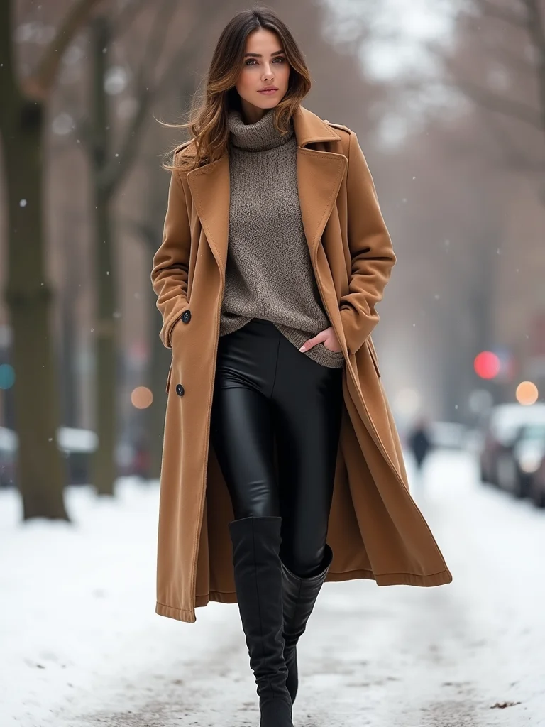 chic black leggings winter hero