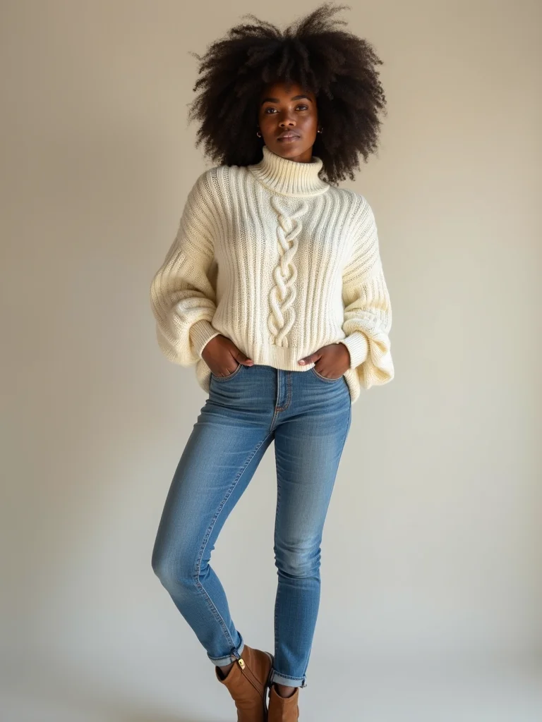 oversized knit with skinnies