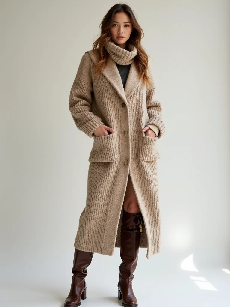 warm structured heavy knit skirts
