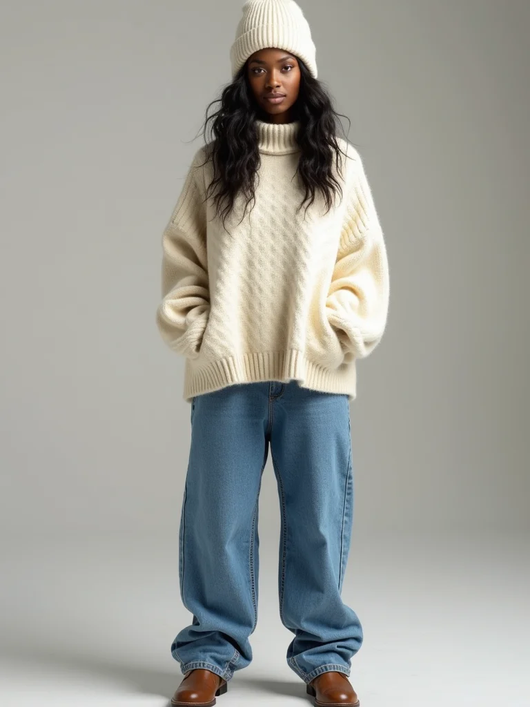 oversized knit slouchy beanie