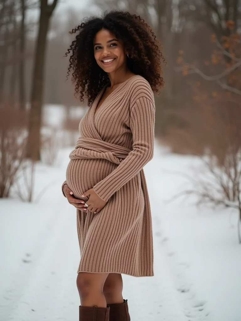ribbed wrap knit maternity dresses