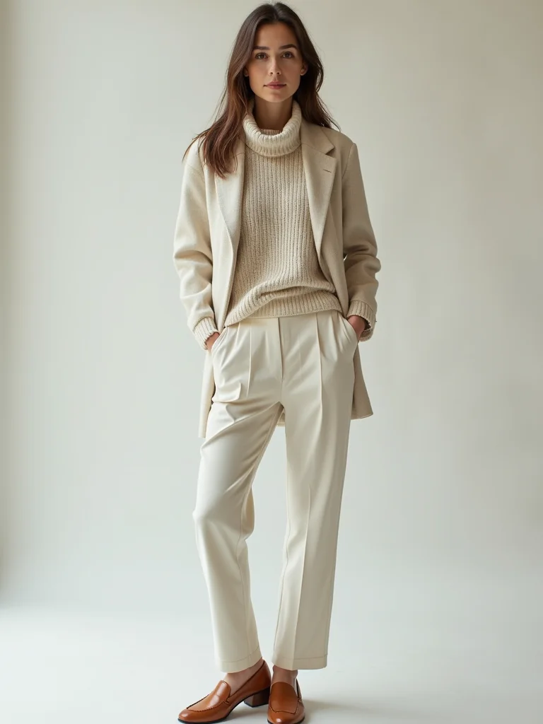 layered knit tailored trousers