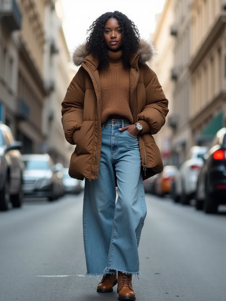 roomy layered winter streetwear