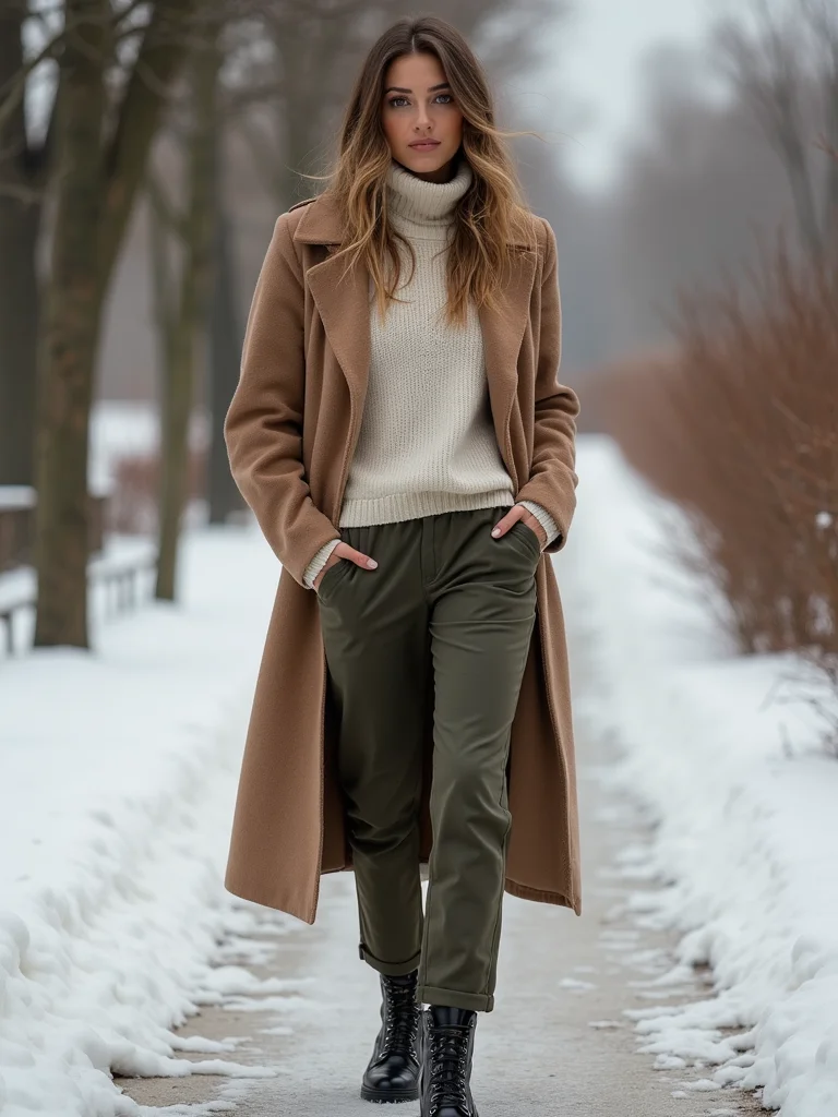 slim layered sweater under coat