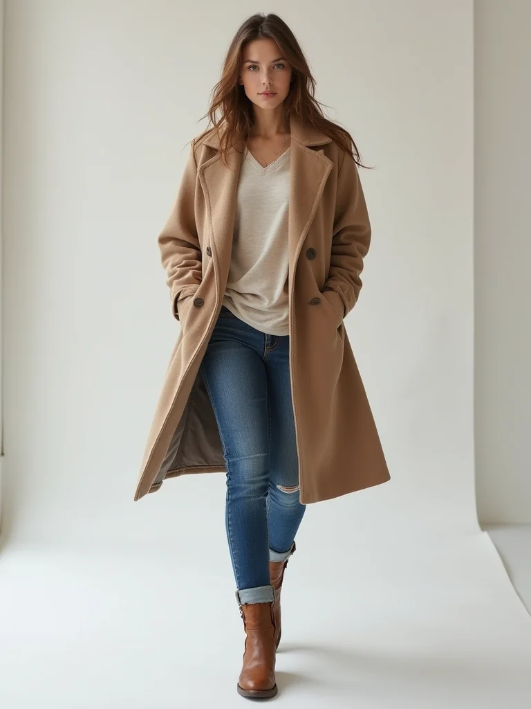layered neutral polished winter outfit