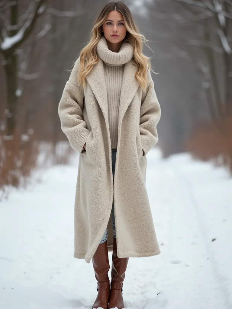 turtleneck tucked into midi
