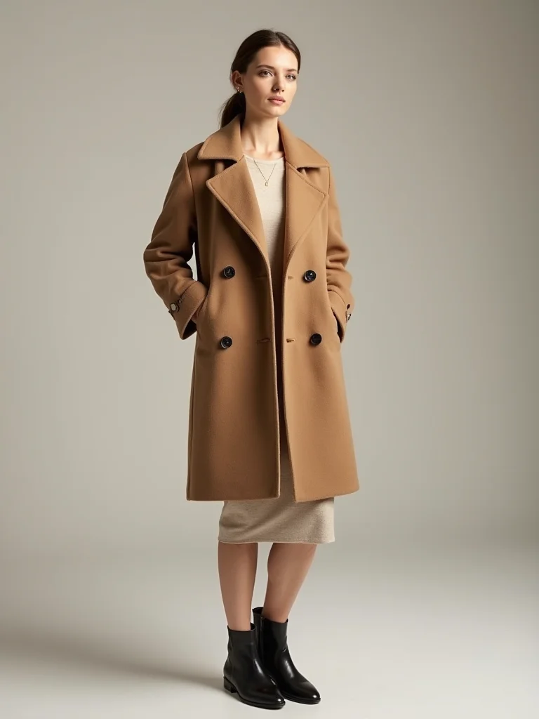 tailored neutral wool coat
