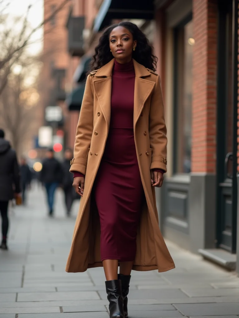 tailored coat with dress