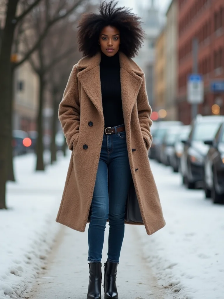 oversized coat slim jeans
