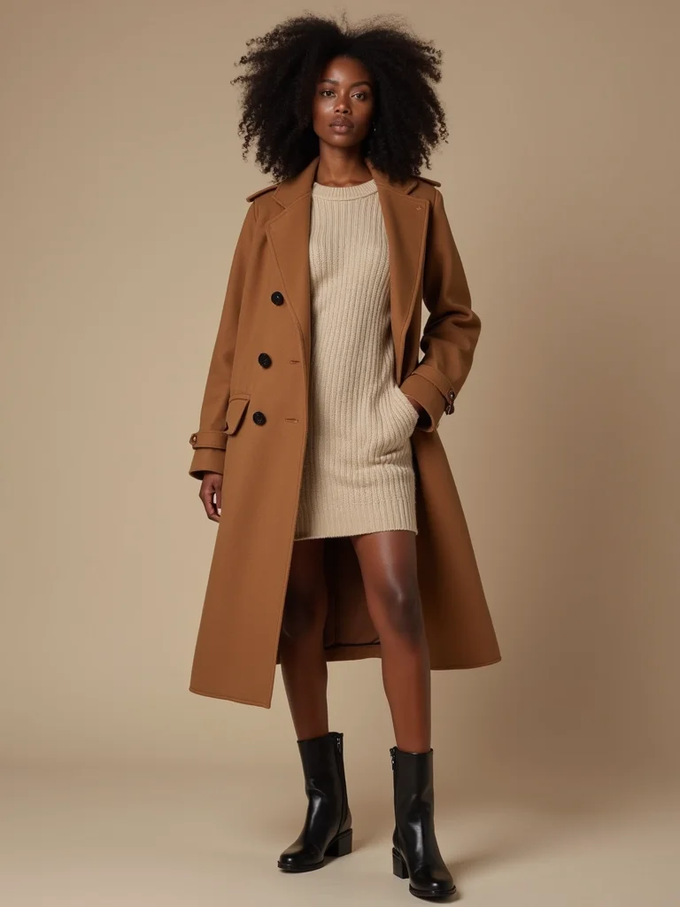 nipped waist wool overlayer elegance