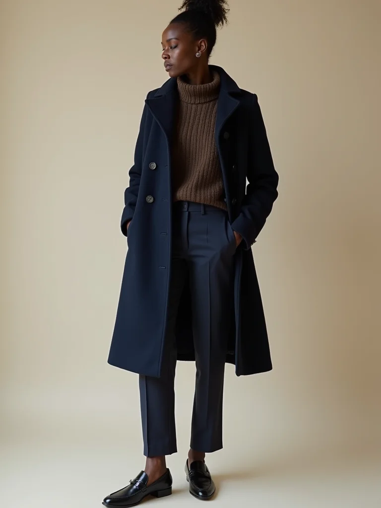 tailored wool coat ensemble