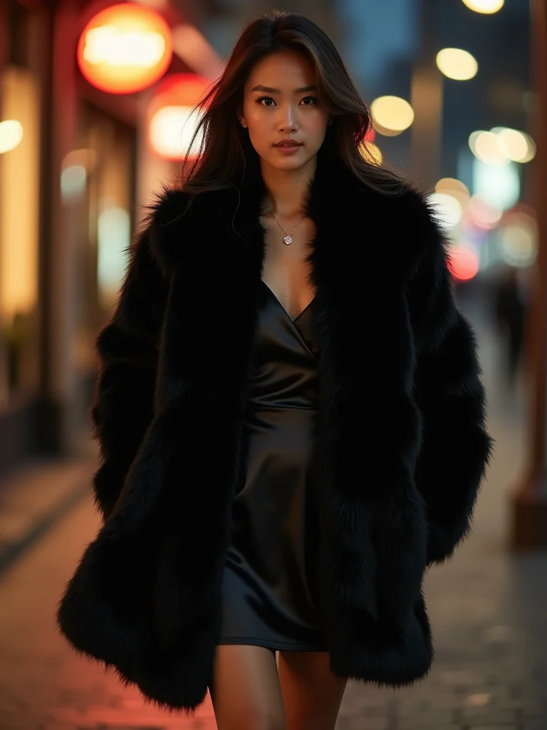 plush faux fur wrap ensemble