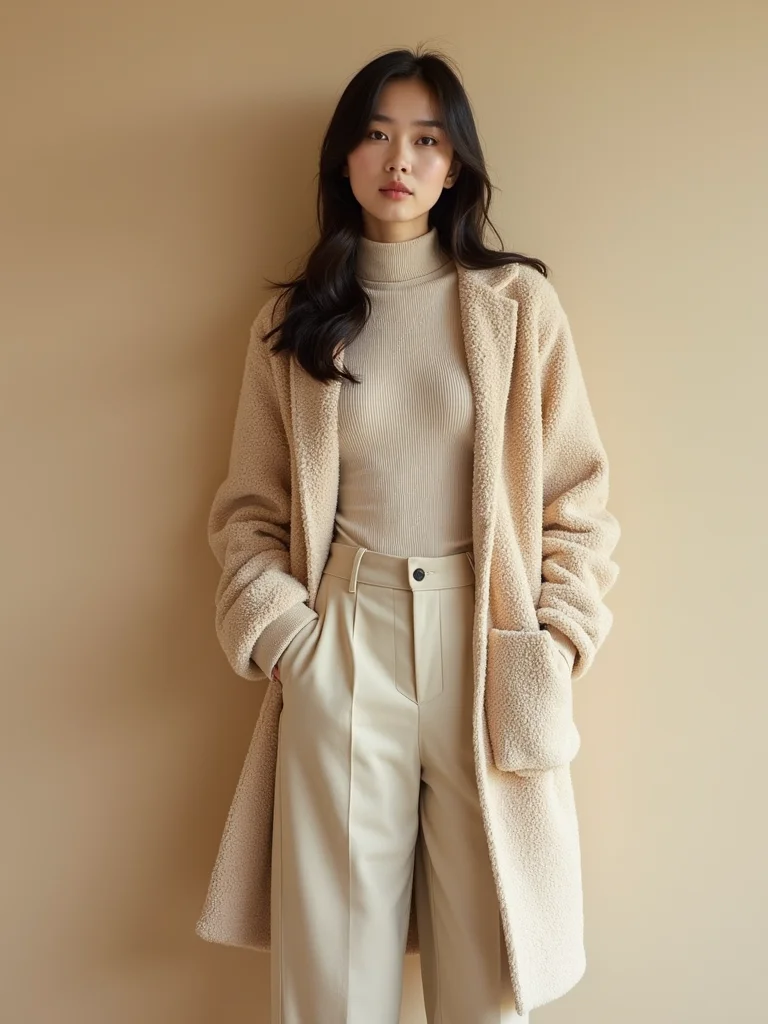 textured monochrome neutral layering style