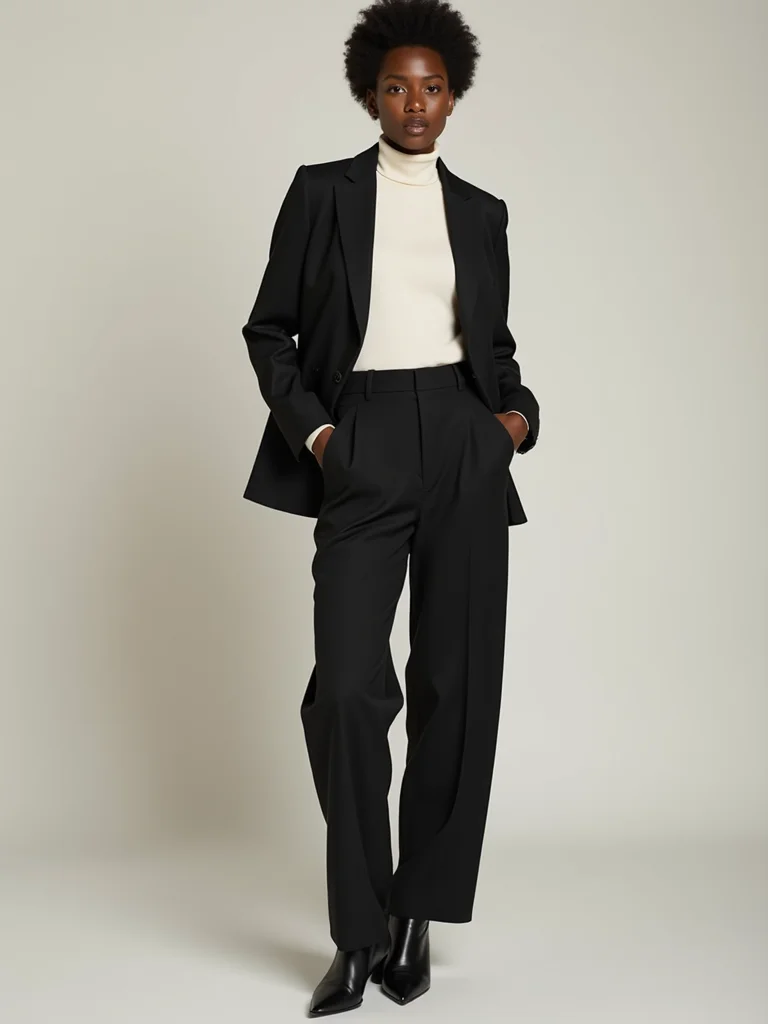 lightweight turtleneck tailored blazer