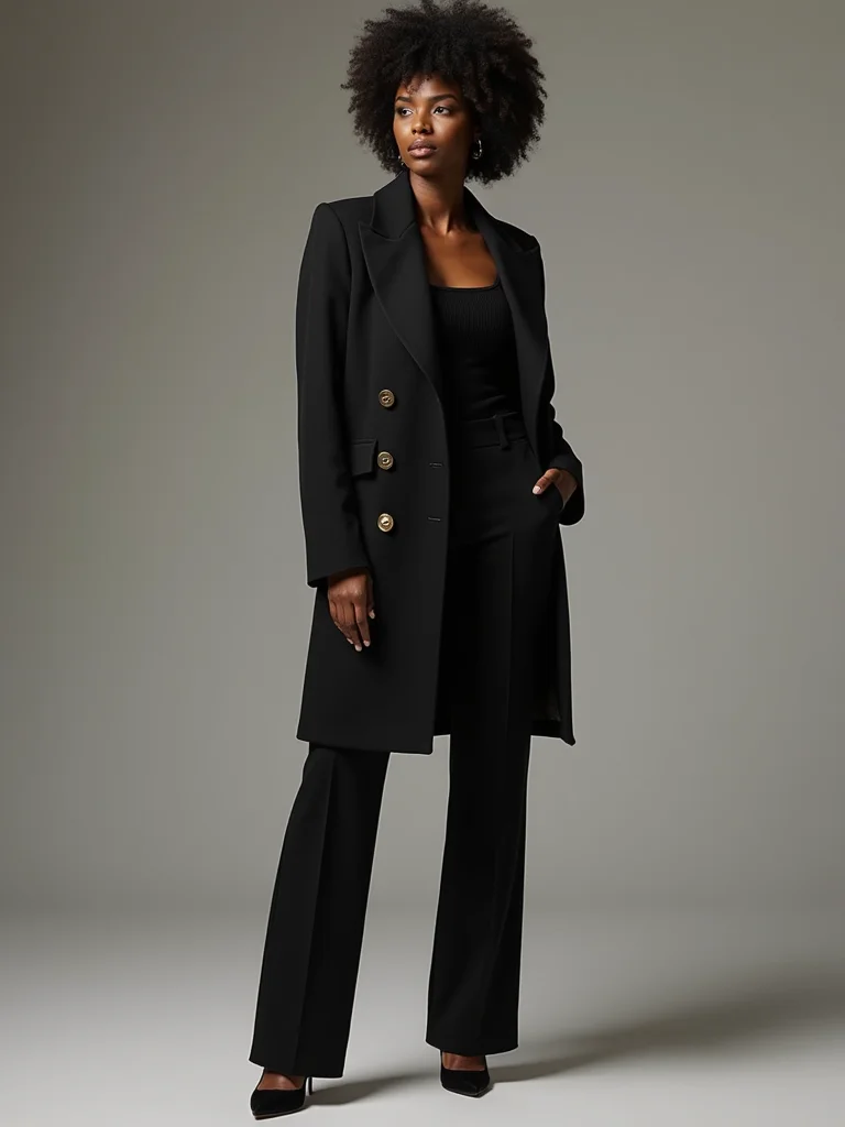 sharp shoulders bold buttons