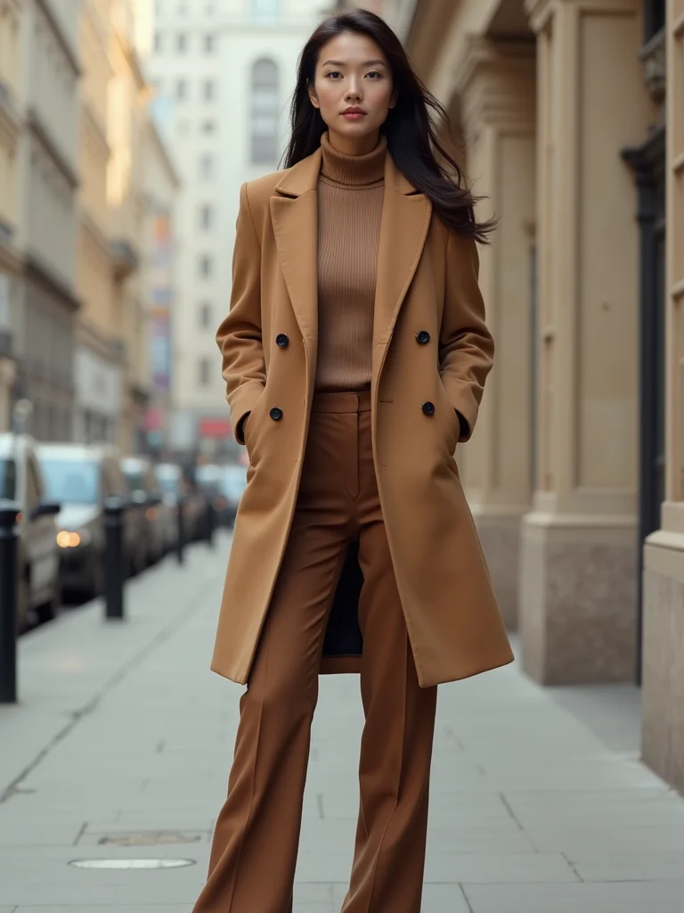 slim tailored trousers structured coat