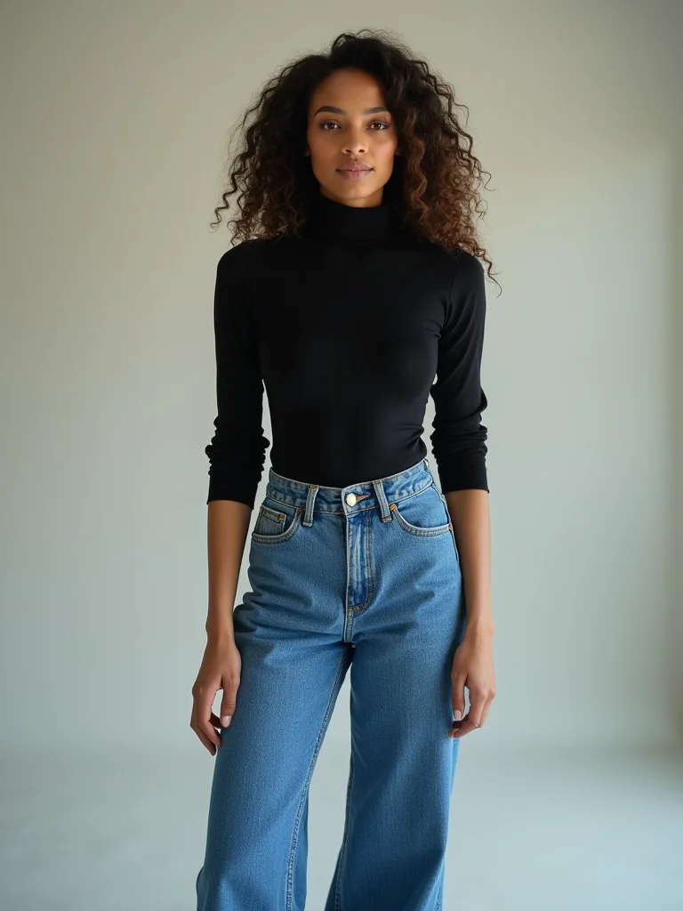 balance loose jeans with structure