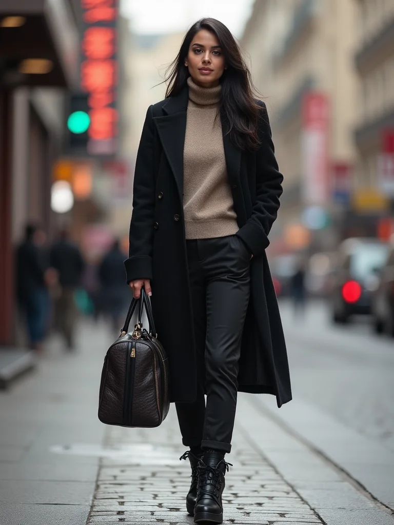streamlined layered cold commute outfits