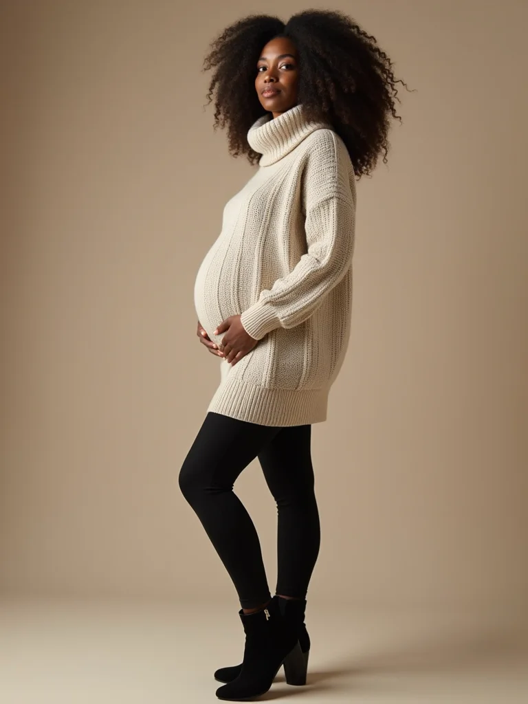 flattering cozy maternity sweater styles
