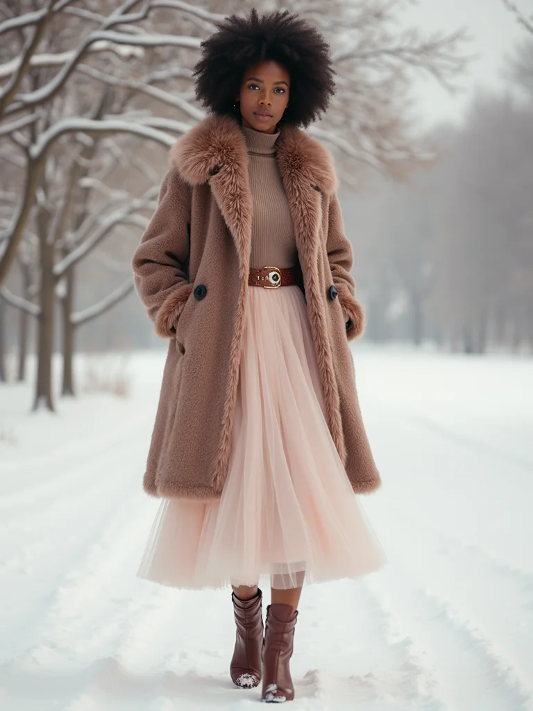 cozy delicate textured winter ensemble