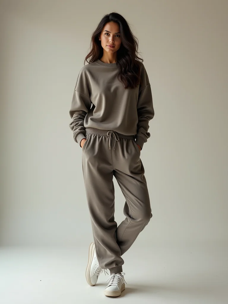 tailored joggers with luxe sweatshirts