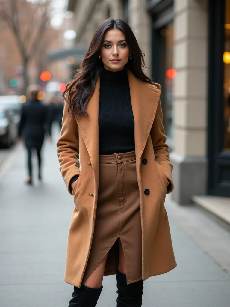 midi skirt with boots