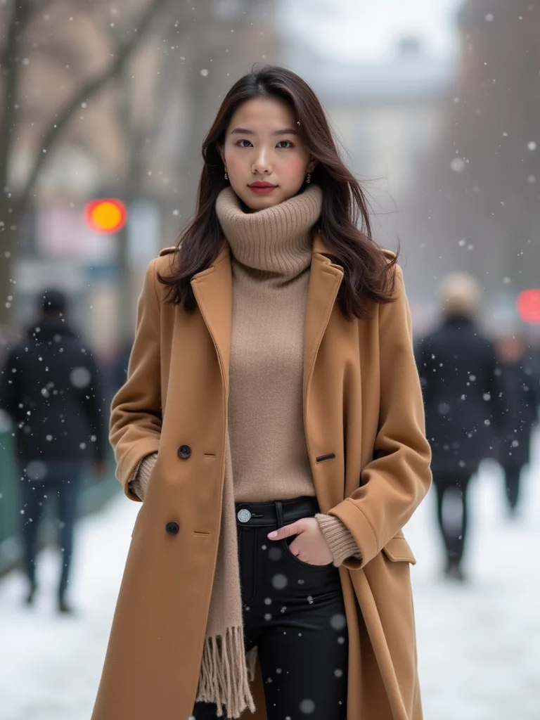 bold coat textured neutral layers