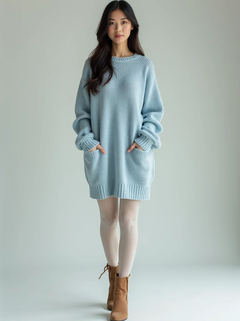 cozy sweater dress ensemble