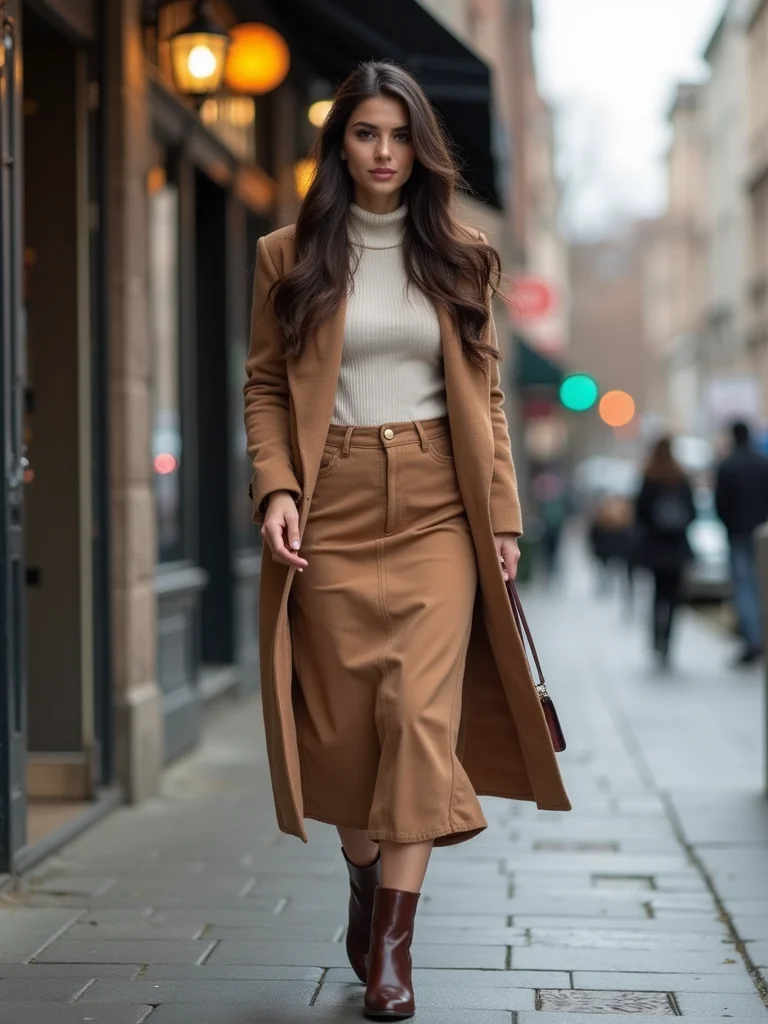 slim turtleneck midi boots