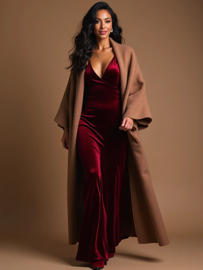 velvet layered with cashmere