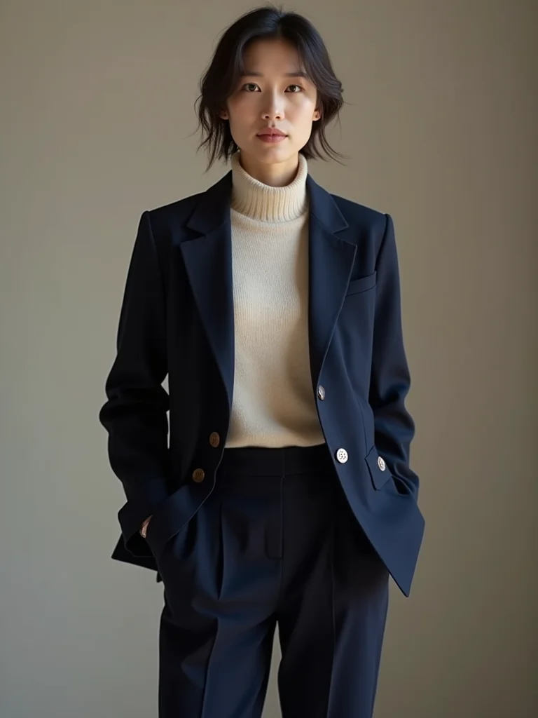 cashmere sweater with blazer
