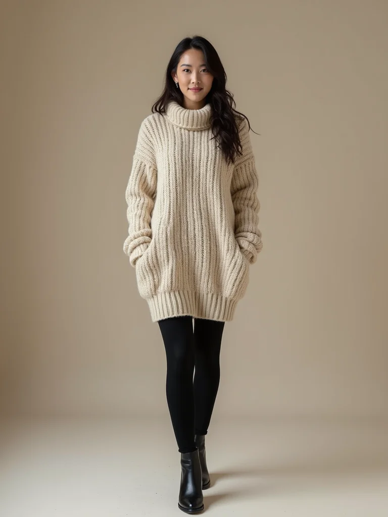 cozy sweater dress ensemble
