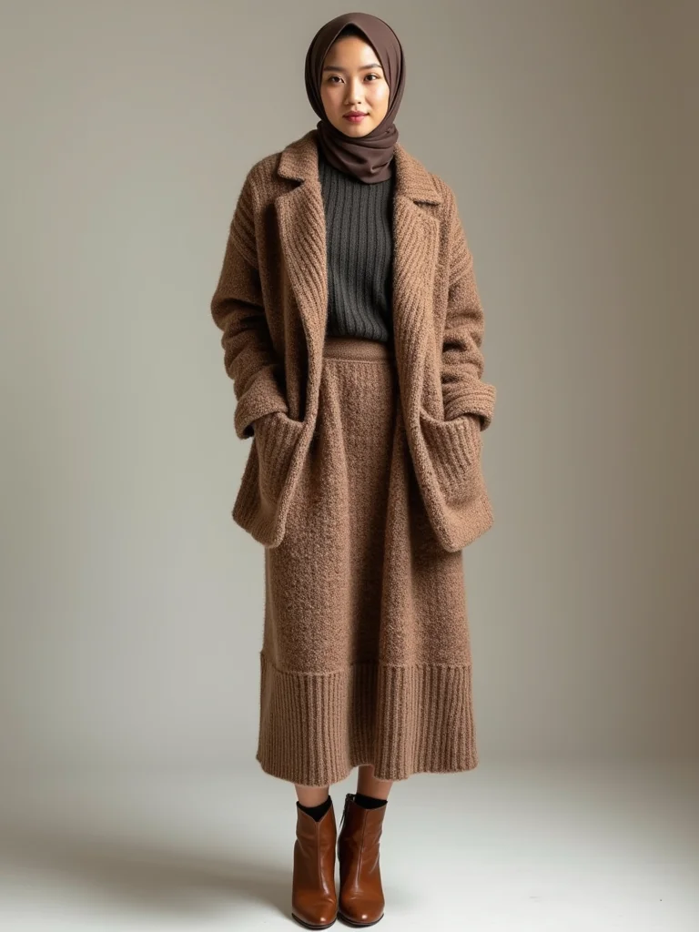 chunky knit layered silhouettes