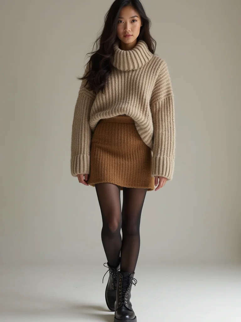 layered winter ready mini skirts