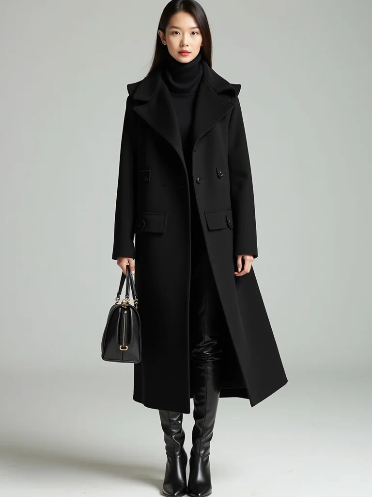 textured monochrome winter layering