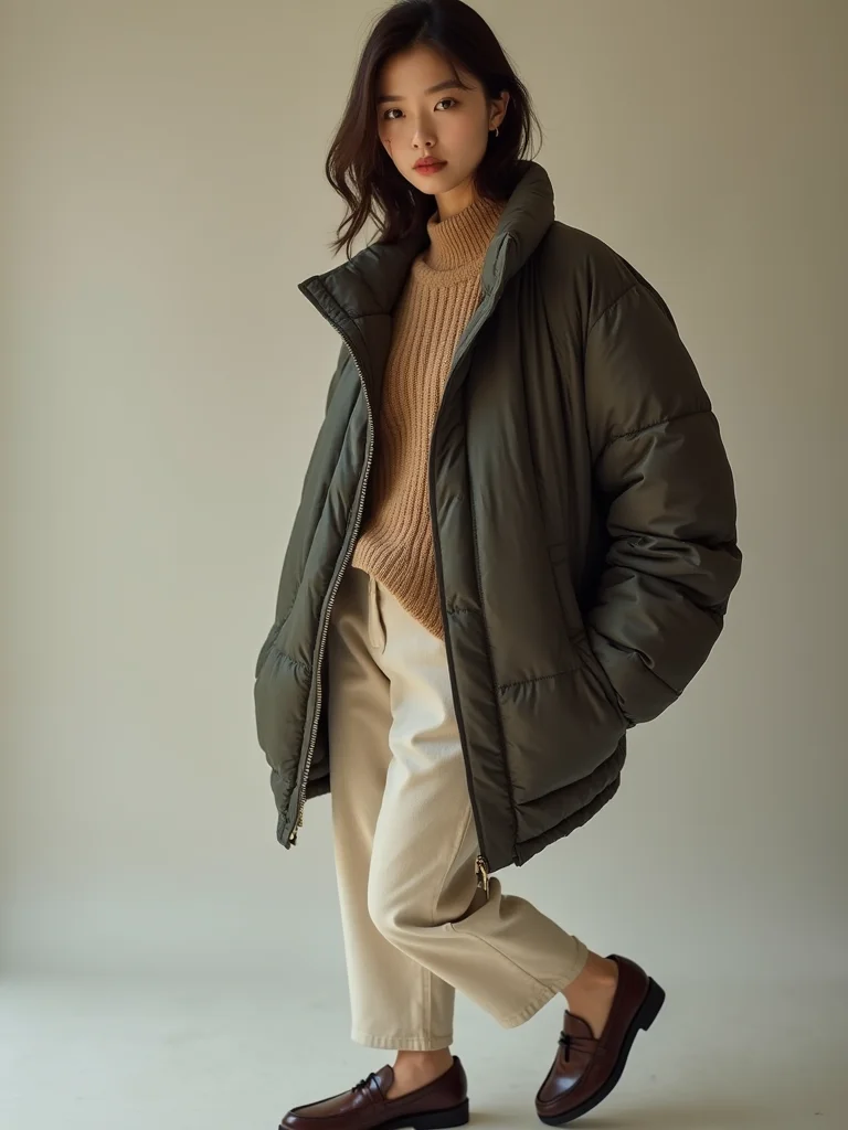 quilted jacket chinos loafers