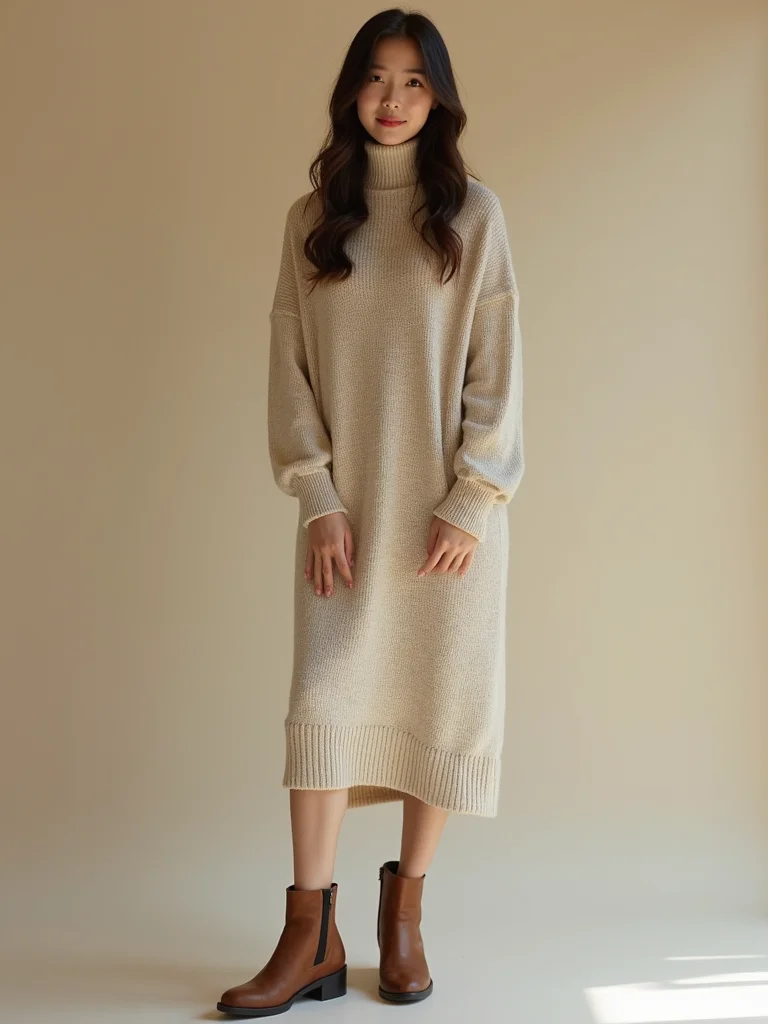 midi sweater dress outfit