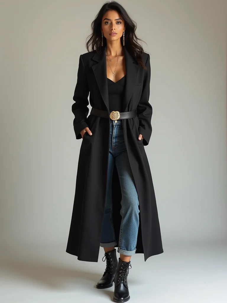 longline blazer cinched waist