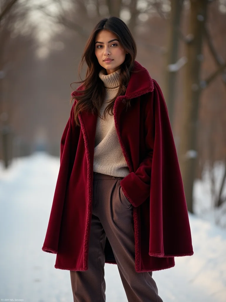 insulated velvet capes and puffers
