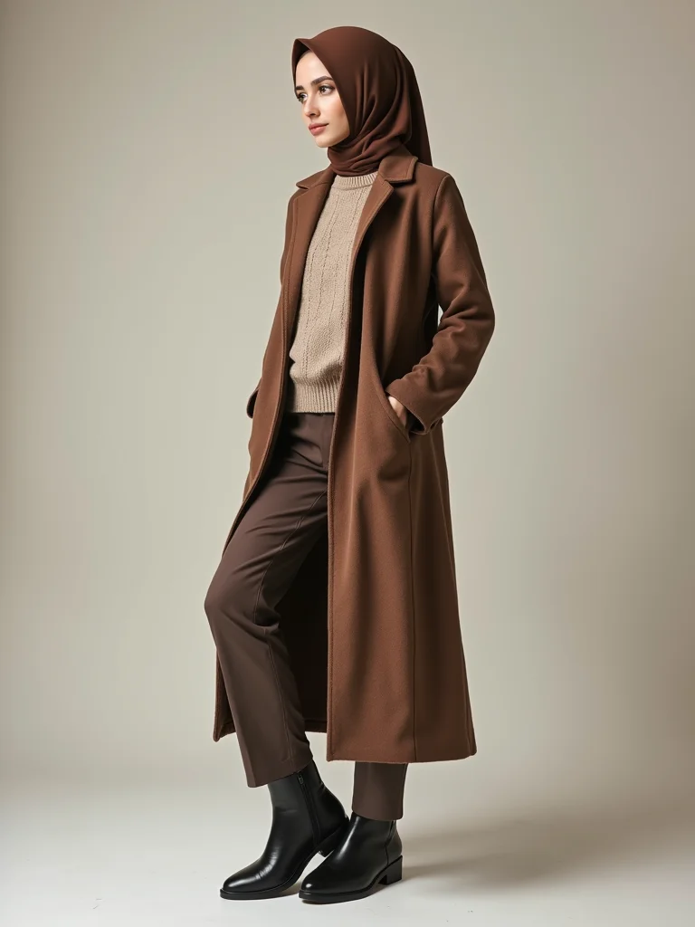 cozy elongated layered hijab styling