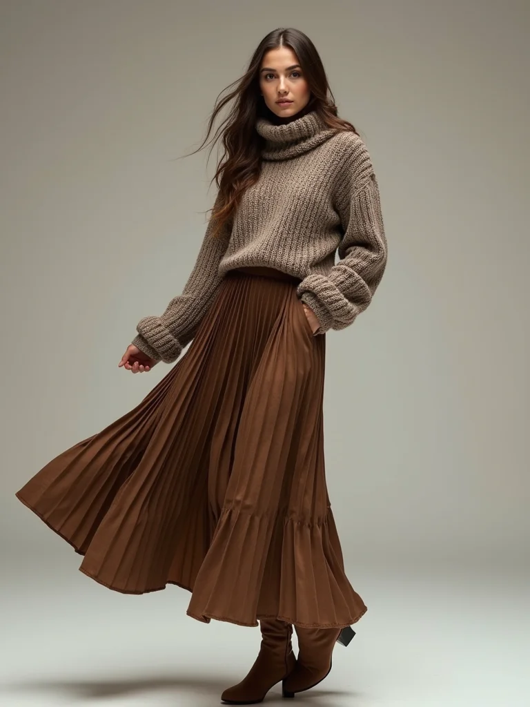 balance chunky knit with skirt