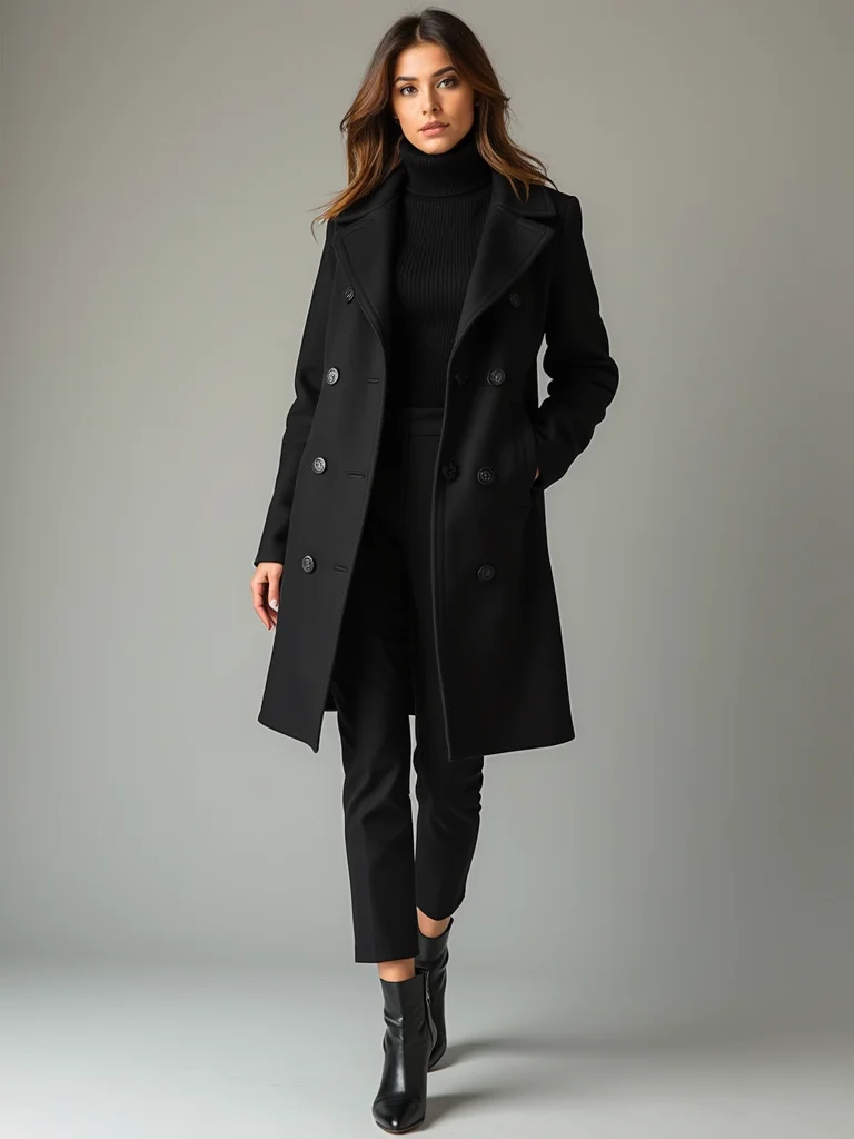 structured coat cigarette pants