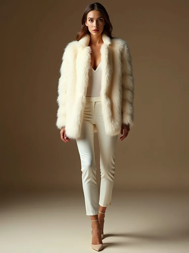 plush faux fur with tailoring