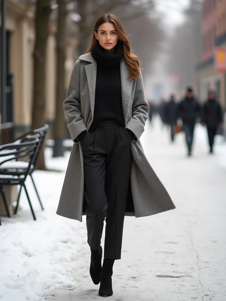 monochrome layered neutral winter silhouettes