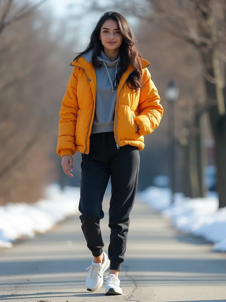 balanced sporty winter layers