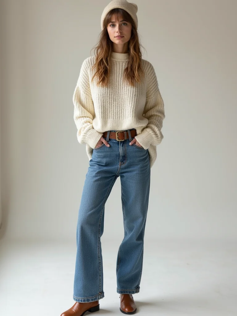 slouchy cashmere relaxed denim boots