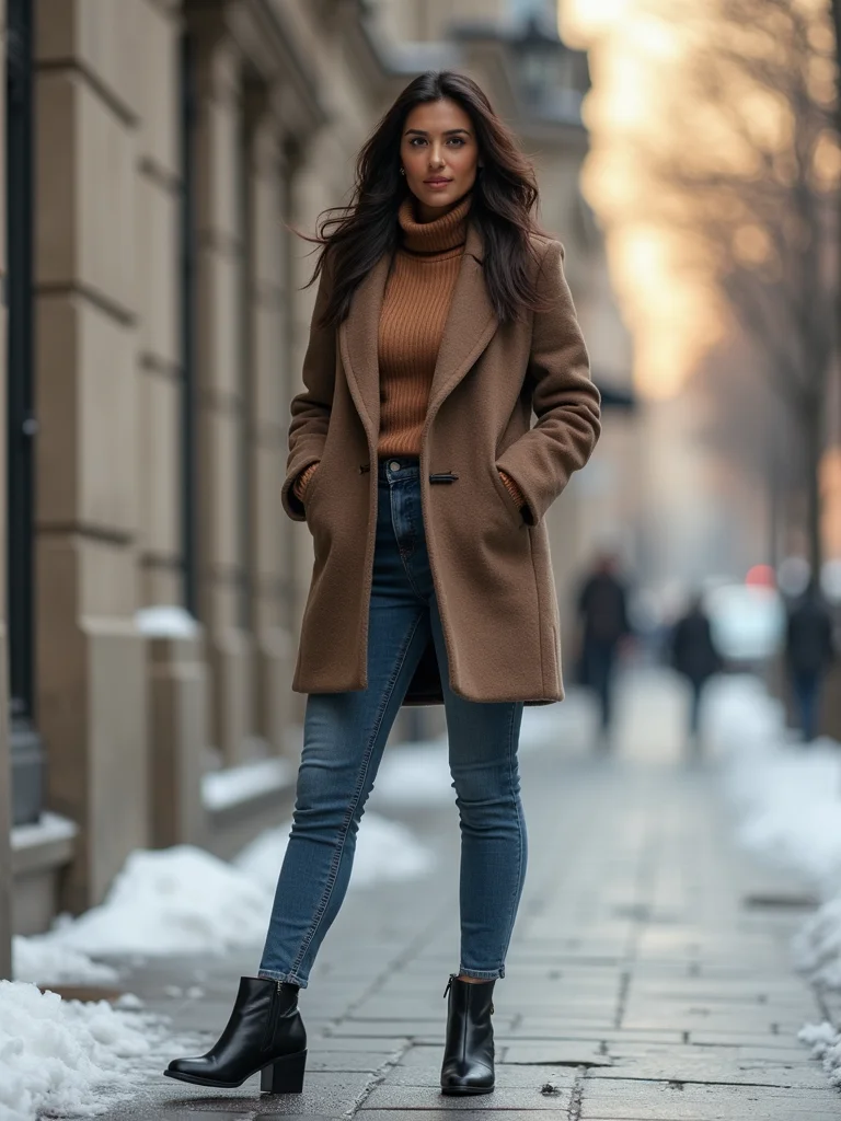 wool blazer over turtleneck
