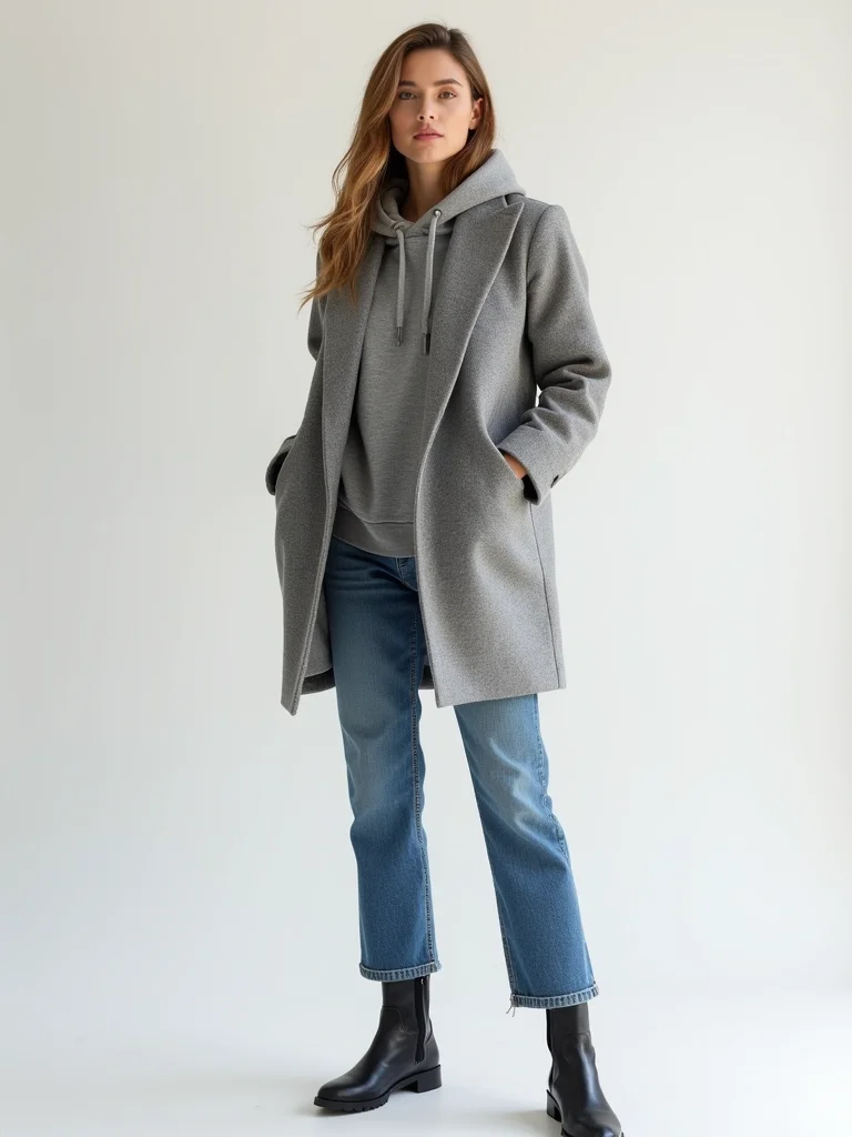polished hoodie under blazer